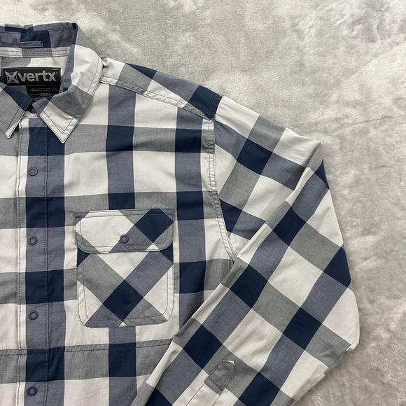 Vertx Shirt Men XL White Blue Guardian 2.0 Long Sleeve Plaid Tactical Concealed - Picture 3 of 10